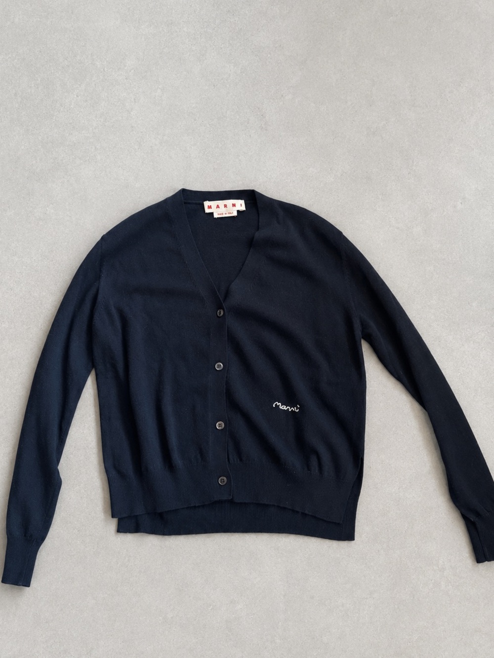 Marni Black V-Neck Button-Front Cardigan